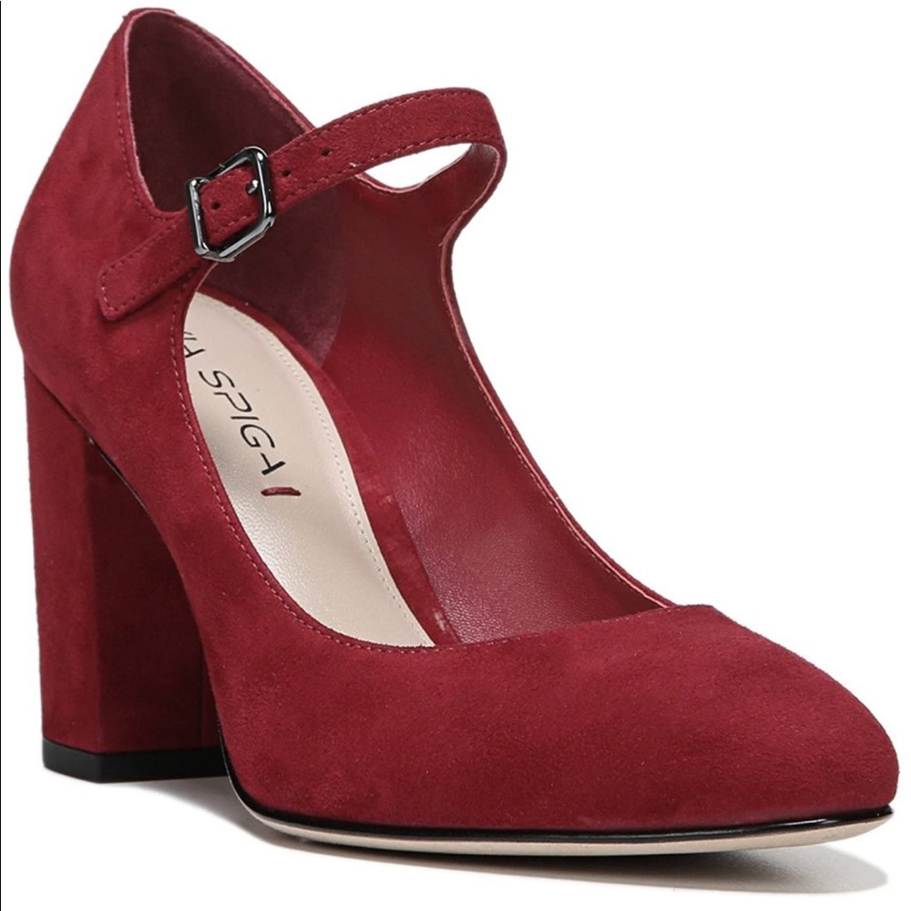 Via Spiga Deanna Mary Jane red suede pumps 8